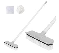 ASOUUNLD 3 in 1 Spazzolone per Pavimenti con Manico Lungo,Spazzolone per Pavimenti con Raschietto,Spazzola per Pavimenti con 1 Pz Spazzola per Fughe per la Pulizia in Interni, Garage, Cucina