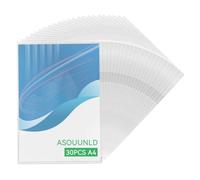 ASOUUNLD 30 Pz Cartelline Portadocumenti Formato A4 in Plastica,Custodie Trasparenti Documenti,Buste Porta Documento Trasparenti Cartella per Ufficio, Scuola, Lavoro, Rapporti, Presentazioni