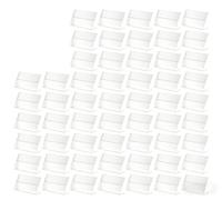 ASOUUNLD 50 Pz Porta Etichette Trasparenti da Tavolo,Supporti Trasparenti per Etichette da 6 x 4 cm,Mini Porta Acrilico da Tavolo per Etichetta per Scaffali, Panetterie, Negozi di Alimentari