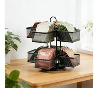 ASOUUNLD Organizzatore Bustine da tè Rotante con 8 Scomparti, Scatola Porta Bustine The e Tisane, Contenitore Bustine tè Multifunzionale per caffè, Zucchero, Spezie e Accessori da Cucina (Nero)