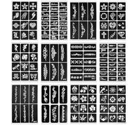 ASOUUNLD Set di 12 Stencil Adesivi per Tatuaggi in PVC 29x21cm Stencil per Tatuaggi Riutilizzabili Stencil Per Tatuaggi Temporanei Adatto a Tutti i Tipi di Pelle per Henné Sposa Lentiggini e Body Art