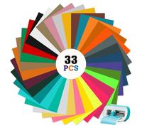 Asoway Smart Iron on per Cricut Joy, Vinile Termoadesivo per Tessuti 33 pezzi 14 X 30.5CM HTV Vinile,termovinile per tessuti il Design del Vinile di Calore per T-Shirt, Cappelli, borse