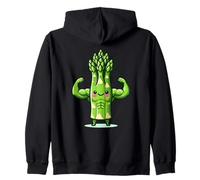 Asparagi muscolari vegetariani divertenti Felpa con Cappuccio