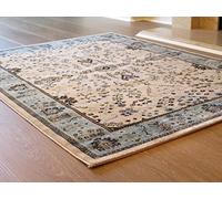 ASPECT Aspetto Herat Oriental/Persian/Tappeto di Fiori, in Polipropilene, Grigio/Verde Acqua, 170 x 120 x 0.4 cm