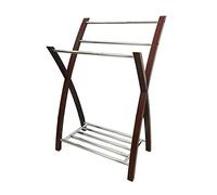 ASPECT Portasciugamani autoportante con ripiano inferiore, legno, cromo/mogano, 54 x 41 x 80 cm