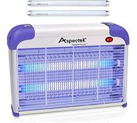 ASPECTEK lampada antizanzare elettrica 20 Watt - Zanzariere Potente luce per insetti 2800V Grid 20W - Include 2 lampadine UVA di ricambio, zanzariera elettrica