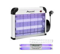 ASPECTEK Lampada Antizanzare Elettrica 20W 2800V - Sterminatore di Insetti e Mosche per Interni, Trappola per Insetti Volanti (Zanzare, Mosche, Moscerini), Include 2 Lampadine UV di Ricambio