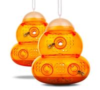 ASPECTEK Trappola per Vespe e Calabroni (2 Pezzi) - Trappola Selettiva da Esterno con Design Salva Api - Riutilizzabile per Giardino, Patio e Casa