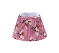 Aspen Creative 33173, Paralume a forma di ragno di transizione con copertina rigida, rosa a pieghe con stampa floreale gialla, 17,8 cm superiore x 30,5 cm inferiore x 20,3 cm altezza inclinata