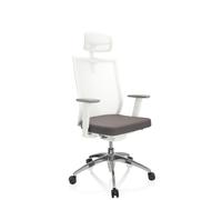 ASPEN WHITE PRO - Sedia da ufficio professionale Grigio / Bianco