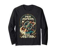 Aspera Ad Astra, Astronave Vintage, Viaggi nello Spazio Maglia a Manica