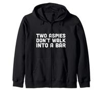 Asperger Two Aspies non camminare in un bar Ironic Quote Felpa con Cappuccio