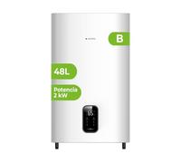 Aspes AT5000DDW - Scaldabagno elettrico da 50 litri, 2000 W, kit di montaggio incluso, resistenza in acciaio smaltato, termostato digitale, temperatura max 93°, bianco, efficienza energetica