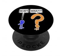 Aspetta che divertente design dei cartoni animati - Meme confuso del punto interrogativo PopSockets PopGrip Adesivo