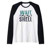 Aspetta, Vedo Una Conchiglia, Raccogliere, Conchiglie, Conchiglie, Spiaggia Maglia con Maniche Raglan