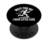 Aspettami Ho le gambe piccole che corrono Humor Pixel Gaming PopSockets PopGrip Adesivo
