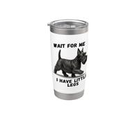 Aspettami Ho le gambe piccole Funny Scottish Terrier Bicchiere termico in acciaio inox doppia parete