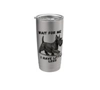 Aspettami Ho le gambe piccole Funny Scottish Terrier Bicchiere termico in acciaio inox doppia parete