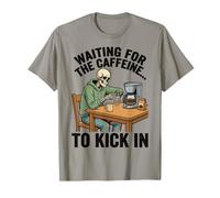 Aspettando Che Il Caffe Faccia Effetto Scheletro Maglietta