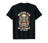 Aspettando Che la mia Stampa 3D finisca Funny Maker Design Maglietta