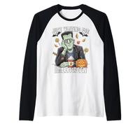 Aspettando Halloween Frankenstein Pumpkin Spooky Fall Maglia con Maniche Raglan