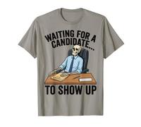 Aspettando Il Candidato Colloquio Ufficio Scheletro Maglietta