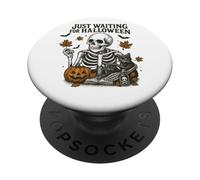 Aspettando la scena di scheletro di Halloween PopSockets PopGrip Adesivo