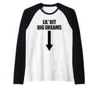 Aspettando Madre Lil Bit Grandi Sogni Divertente Gravidanza Maglia con Maniche Raglan