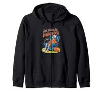 Aspettando solo il conto alla rovescia per Halloween Spooky Skeleton Summer Felpa con Cappuccio