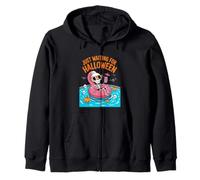 Aspettando solo il conto alla rovescia per Halloween Spooky Skeleton Summer Felpa con Cappuccio