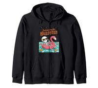 Aspettando solo il conto alla rovescia per Halloween Spooky Skeleton Summer Felpa con Cappuccio