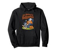 Aspettando solo il conto alla rovescia per Halloween Spooky Skeleton Summer Felpa con Cappuccio