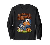 Aspettando solo il conto alla rovescia per Halloween Spooky Skeleton Summer Maglia a Manica