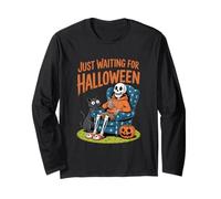 Aspettando solo il conto alla rovescia per Halloween Spooky Skeleton Summer Maglia a Manica