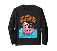 Aspettando solo il conto alla rovescia per Halloween Spooky Skeleton Summer Maglia a Manica