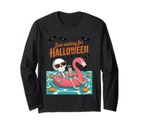 Aspettando solo il conto alla rovescia per Halloween Spooky Skeleton Summer Maglia a Manica
