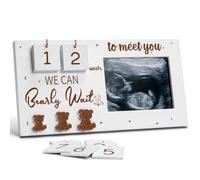 Aspettarsi che i genitori siano regali unici per donne incinte, Sonogram Picture Frame Pregnancy Gift We Can Bearly Wait with Countdown Weeks, Best Gifts for Expecting Mom Expecting Genitori to be