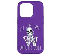 ASPETTERÒ UN TRANQUILLO Halloween Teacher Skeleton Meme Custodia per iPhone 15 Pro