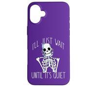ASPETTERÒ UN TRANQUILLO Halloween Teacher Skeleton Meme Custodia per iPhone 16 Plus