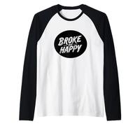 Aspetto Piuttosto Rotto ma Felice Maglia con Maniche Raglan