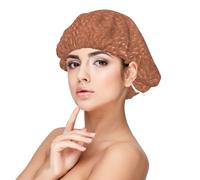 Aspetto rame martellato,Cuffia da notte in raso per adulti - Cuffia da notte elastica per donna, copricapelli per la notte