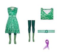 Aspfoaw Costume da disgusto da donna per adulti, stile cartone animato, disgusto emotivo, gioia, vestito verde, per Halloween e cosplay (disgusto, M)