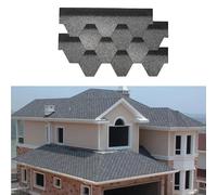 Asphalt Gray Roofing Shingles 39.37"x12.79" Multi-Layer Waterproof Roofing Tiles Weatherproof Asphalt Tiles for 0-90° Flat and Sloped Surfaces Roof and Balcony Renovation(21pcs)