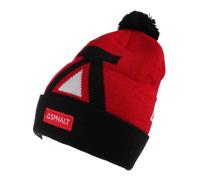 Asphalt Yacht Club Uomo Rosso Nero Big A Polsino Fold Skate Berretto Inverno Nwt