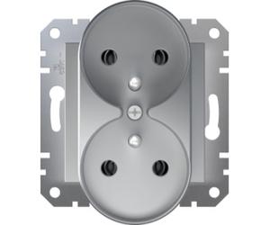 Asphora presa doppia con/e senza telaio alluminio EPH9810261