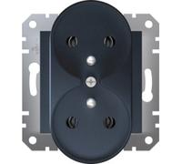 Asphora presa doppia con/e senza telaio antracite EPH9810271