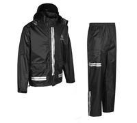 ASPIDEX STORM Kit Antipioggia Pioggia Scooter Moto Impermeabile Nero Giacca Pantalone (XL)