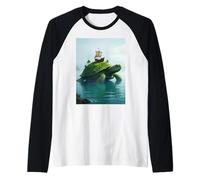 Aspidochelone, tartaruga marina medievale del mito europeo Maglia con Maniche Raglan