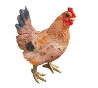 Aspinaworld Statua da giardino, decorazione da giardino, statuetta di pollo marrone, 34 cm, statuetta da giardino, decorazione per soggiorno, gallina, figurina da balcone, gallina decorativa