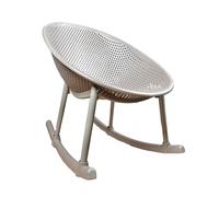 Aspira Home - Sedia a dondolo dal design scandinavo in plastica resistente alle intemperie - Ergonomica ed elegante per giardino, terrazza e balcone - Disponibile in bianco, antracite e sabbia